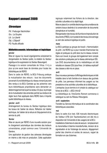 Rapport annuel - 2009