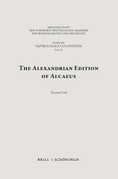 The Alexandrian edition of Alcaeus