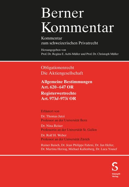 Allgemeine Bestimmungen Art. 620–647 OR, Registerwertrechte ...